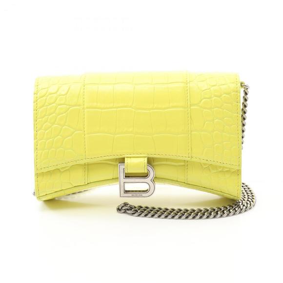 Balenciaga Hourglass Shoulder Bag, Leather, Women's, Yellow, 656050 - Picture 1 of 10